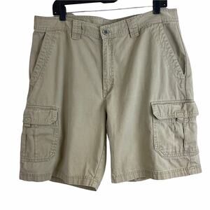 Columbia Men's Cargo Shorts Khaki Sz 40 100% Cotton Heavyweight Pockets Hiking